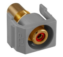 HUBBELL PREMISE WIRING  SFRCRRGY               Recessed RCA Connector, Red Insulator,Gray Housing