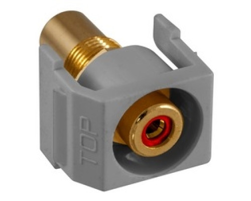 HUBBELL PREMISE WIRING  SFRCRRGY               Recessed RCA Connector, Red Insulator,Gray Housing