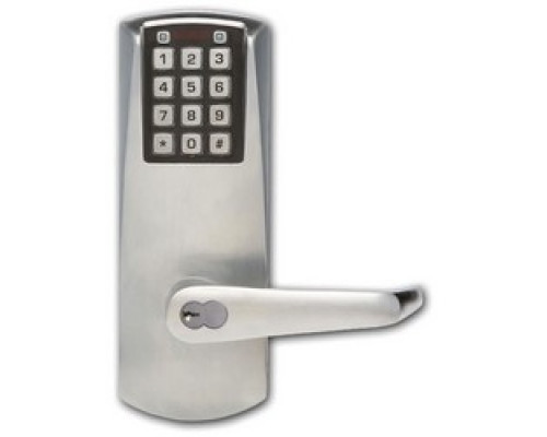 KABA  P201UXS-LL-626-41               Electronic Pushbutton Lock, Heavy Duty, Precision Rim/Precision Surface Vertical Rod, Key-In-Lever Schlage C Keyway Cylinder, Lever Long, Exit Trim, Satin Chrome