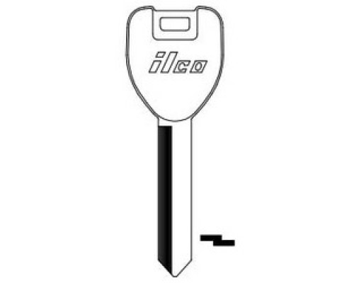 KABA ILCO CORP  MZ25 NP A06  AF01305002              Vehicle Key Blank, Brass, Nickel Plated, 6 Price Group, For Mazda