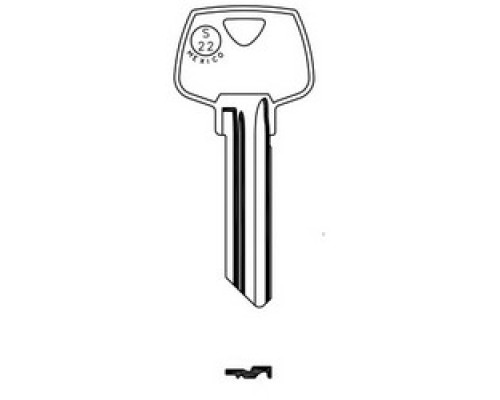 JMA USA  SAR-7E BR 1               Door Key Blank, S22, Brass, For Sargent