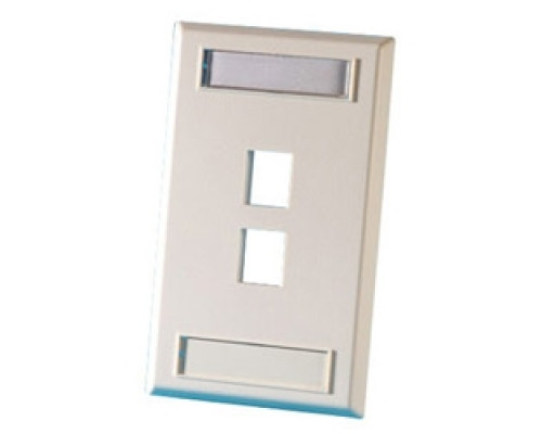 ORTRONICS  KSFP2-88               Single gang plastic faceplate, holds two Keystone jacks or modules, Fog White