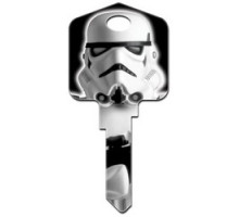 HOWARD KEYS  SC1-SW4               Decorative Key Blank, Schlage, Large Headed, Painted, Star Wars Stormtrooper Design, With Metallic Ink, Individually Carded