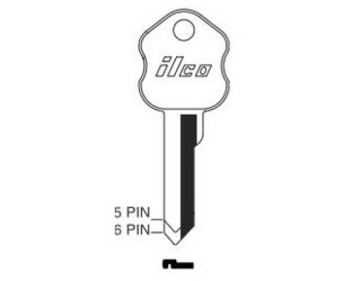 KABA ILCO CORP  SY3-NS NS A53               Safe Deposit Key Blank, 6-Pin, Natural Nickel Silver, 12 Price Group, For Security/Kumahira