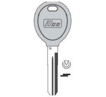 KABA ILCO CORP  Y165-PT NP               Vehicle Key Blank, Transponder Key, Brass, Nickel Plated, For Chrysler