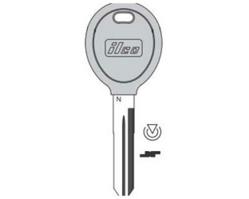 KABA ILCO CORP  Y165-PT NP               Vehicle Key Blank, Transponder Key, Brass, Nickel Plated, For Chrysler