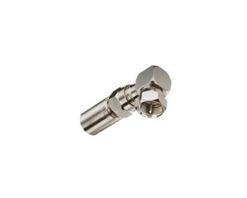 IDEAL INDUSTRIES  85-070               Cable Adapter, Coaxial, 90 Degree, F-Female to F-Male End Connection, Nickel Plated Brass, 2 each per Pack
