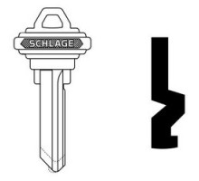 SCHLAGE ALLEGION BRAND  35-100-E        Door Lock Cylinder Key Blank, Classic, Conventional, Embossed, Standard Bow, 5-Pin Cylinder, E Keyway, Nickel Silver
