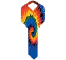 HOWARD KEYS  SC1-HK2               Decorative Key Blank, Schlage, Tie-Dye Design