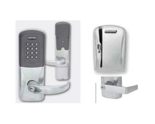 SCHLAGE ALLEGION BRAND  AD400-993R70MSK-RHO-626-J-RHR 8B 134        Electronic Door Lock, Rim/CVC/CVR Exit Trim Chassis, Magnetic Stripe, Keypad, Right Hand Reverse, Rhodes Lever, Satin Chrome, Without 6-Pin FSIC Cylinder, For Clas