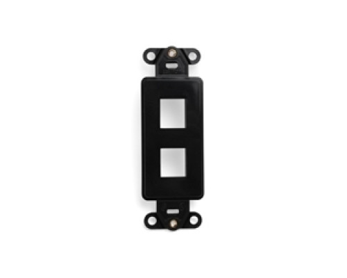 LEVITON  41642-E               QuickPort Decora Insert, 2-Port, Flush Mount, Black