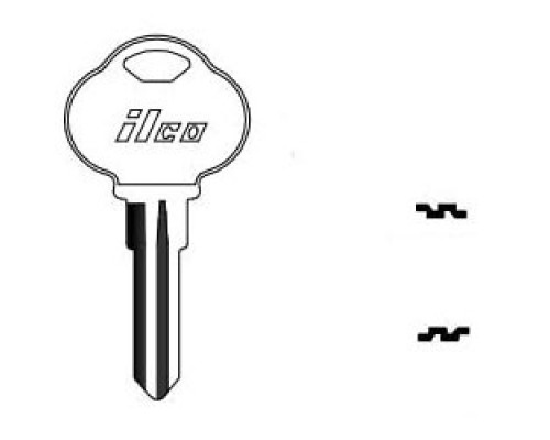 KABA ILCO CORP  1581G NP A04  AL01588002              Vehicle Key Blank, Brass, Nickel Plated, 4 Price Group, For The Club