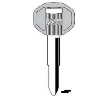 KABA ILCO CORP  DC3-P NP A09  AJ00000090              Vehicle Key Blank, Plastic Head, Brass, Nickel Plated, 9 Price Group, For Chrysler, General Motors, Hyundai, Isuzu, Mitsubishi, Polaris