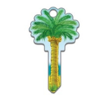 LUCKY LINE PRODUCTS INC  B112S               House Key, Schlage, Palm Tree, Brass, Enamel Coating, 1 each per Card