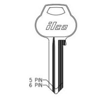 KABA ILCO CORP  A1012-60 NS A42  AA50411843              Cylinder Lock Key Blank, Natural Nickel Silver, 9 Price Group, For Corbin/Russwin