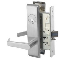 ASSA ABLOY ACCENTRA  MOCN8890FL 626 RH LESS CYL 24V               Mortise Lever Lock, Monroe, Electrified, Escutcheon Trim, Reversible, Right Hand, Fail Safe, 24 Volt DC, Satin Chrome, Without Cylinder