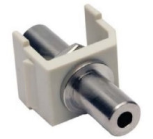 HUBBELL PREMISE WIRING  SF35FFW               Audio Video Connector, 3.5mm Stereo Jack FF, nickel-finish, 1-pack, white