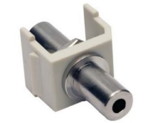 HUBBELL PREMISE WIRING  SF35FFW               Audio Video Connector, 3.5mm Stereo Jack FF, nickel-finish, 1-pack, white