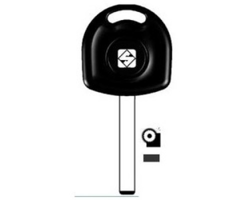 KABA ILCO CORP  HU100-P NS A95               Vehicle Key Blank, Plastic Head, Special Key Machine, Brass, Nickel Plated, 21 Price Group, For General Motors