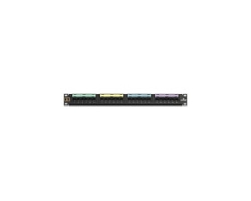 LEVITON  49013-P24               Voice-Grade Patch Panel, 24-Port, 1RU, 8-Position 4-Conductors Jacks, 110 Style Termination