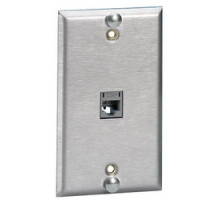 HUBBELL PREMISE WIRING  P630S1G               Plate, W-Phone, 1-G, 1Port, Ss, Flush