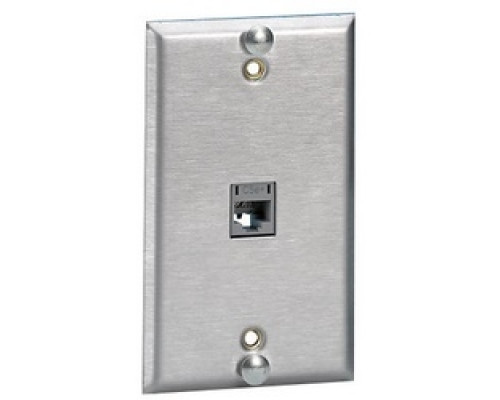 HUBBELL PREMISE WIRING  P630S1G               Plate, W-Phone, 1-G, 1Port, Ss, Flush