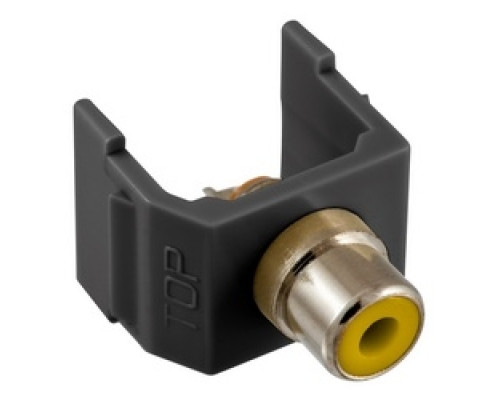 HUBBELL PREMISE WIRING  SFRCYBK               RCA Connector, Solder Termination,Yellow Insulator, Black Housing