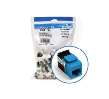 LEVITON  5G108-BL5               GigaMax 5e QuickPort Connector Quickpack, UTP Category 5e, 110 Style Termination, Universal Wiring, Blue, Pack of 25
