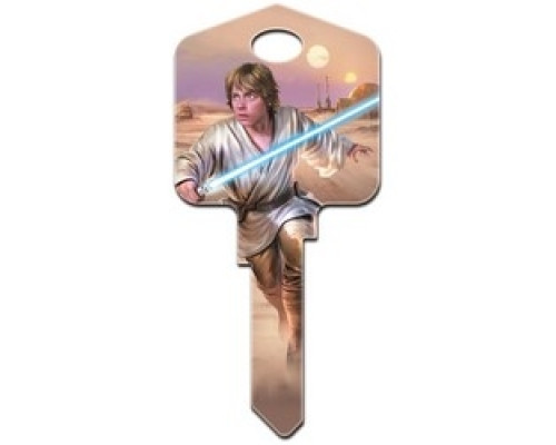 HOWARD KEYS  KW-SW12               Decorative Key Blank, Kwikset, Painted, Star Wars Luke Skywalker Design, Individually Carded