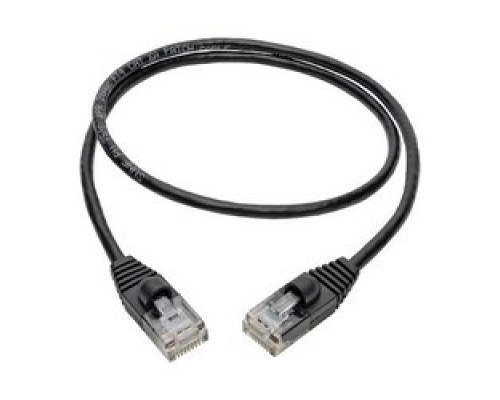 TRIPP LITE N261-S02-BK        Cat6a Gigabit Snagless Molded Slim UTP Network Patch Cable RJ45 M/M , Black, 2 ft.