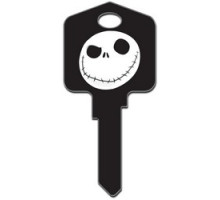HOWARD KEYS  KW-D66               Decorative Key Blank, Kwikset, Large Headed, Painted, Disney Jack Skellington Design, Individually Carded