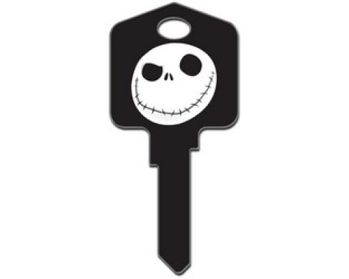 HOWARD KEYS  KW-D66               Decorative Key Blank, Kwikset, Large Headed, Painted, Disney Jack Skellington Design, Individually Carded
