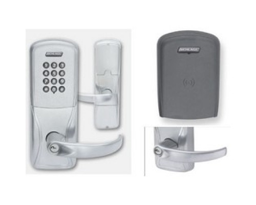 SCHLAGE ALLEGION BRAND  AD200-CY40MT-SPA-626-B-RH 4B 13247 10025 134        Electronic Door Lock, Cylindrical Chassis, Multi-Technology, Right Hand, Sparta Lever, Satin Chrome, Without 7-Pin SFIC Cylinder, For Privacy