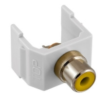HUBBELL PREMISE WIRING  SFRCYW               RCA Connector, Solder Termination,Yellow Insulator, White Housing
