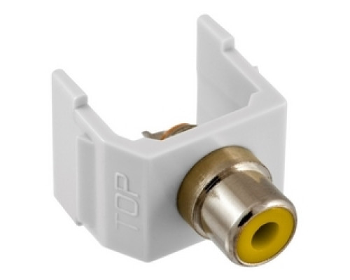 HUBBELL PREMISE WIRING  SFRCYW               RCA Connector, Solder Termination,Yellow Insulator, White Housing