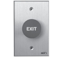 RUTHERFORD CONTROLS INTERNATIO  918N-RE-MO X 28               Pushbutton, Tamper-Resistant, Mushroom, Momentary, Narrow, SPST, NO-NC, EXIT, 10 Ampere at 24 Volt DC, 1-5/8