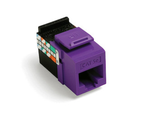 LEVITON  5G108-RP5               GigaMax 5e QuickPort Connector, UTP Category 5e, 110 Style Termination, Universal Wiring, Purple