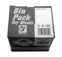 KABA ILCO CORP  SC1-BR-250PK BR A33  IAE00001040              Cylinder Lock Key Blank, 5-Pin, Natural Brass, 33 Price Group, For Schlage, 250 each per Pack