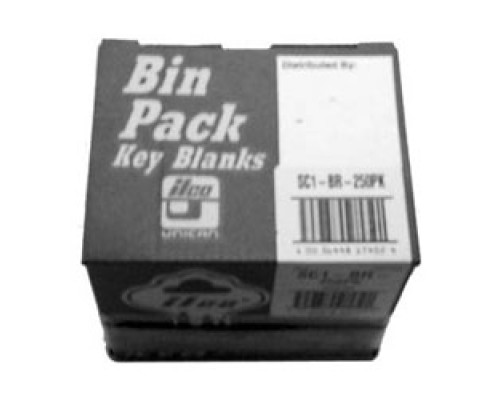 KABA ILCO CORP  SC1-BR-250PK BR A33  IAE00001040              Cylinder Lock Key Blank, 5-Pin, Natural Brass, 33 Price Group, For Schlage, 250 each per Pack