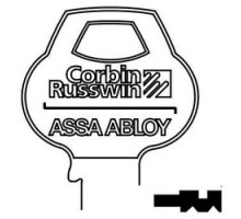 CORBIN RUSSWIN INC  67-5PIN-10               Door Lock Key Blank, Cylinder, Single-Section, Standard, 5-Pin, X-Class Bitting, Coined Logo Bow
