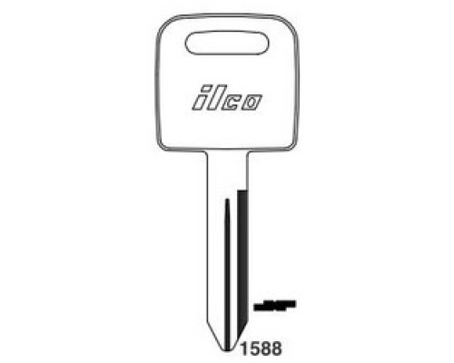 KABA ILCO CORP  1588 NP A07  AA01642002              Vehicle Key Blank, Brass, Nickel Plated, 7 Price Group, For Ford International Freightliner