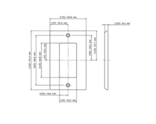 LEVITON  80401-NW               1-Gang Decora/GFCI Device Decora Wallplate, Standard Size, Thermoplastic Nylon, Device Mount, - White