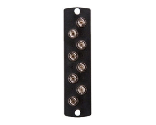 LEVITON 5F100-8MT        Opt-X Precision Molded Plate Black , Multimode and Single-mode, Simplex ST metal , 8 Fibers, Zirconia Ceramic Sleeve