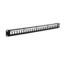 HUBBELL PREMISE WIRING  HPJ24               Multimedia Jack Panel, Flat, Straight, Unloaded, 24-Port, 1RU, 19