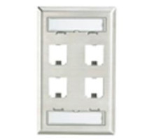 PANDUIT  CFPL4SY               Mini-Com Stainless Steel Faceplate 4 Port