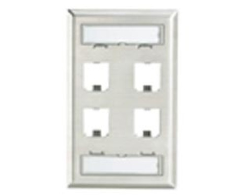 PANDUIT  CFPL4SY               Mini-Com Stainless Steel Faceplate 4 Port