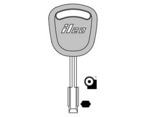 KABA ILCO CORP  S30FD-P ST A21               Vehicle Key Blank, High Security, Plastic Head, Special Key Machine, Brass, Nickel Plated, 21 Price Group, For Ford International