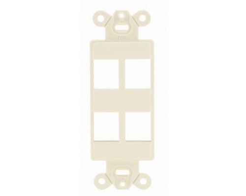 HUBBELL PREMISE WIRING  ISF4EI               Plate, Decorator Frame, 4Port, Ow