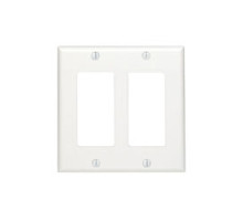 LEVITON  80409-NE               2-Gang Decora/GFCI Device Decora Wallplate, Standard Size, Thermoset, Device Mount, Thermoplastic Nylon, Black
