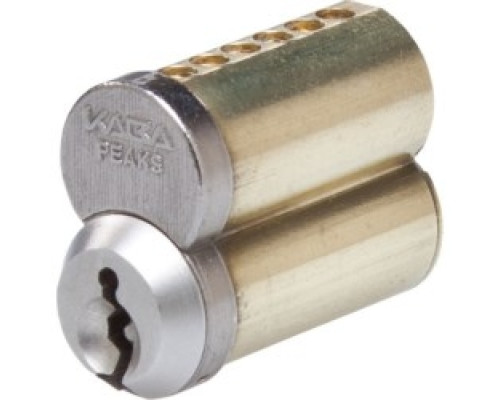 KABA ILCO CORP  8850-26D-1007-PK3               Cylinder Lock Interchangeable Core, Peaks Preferred, 150 7-Pin, Uncombinated, PK3 Keyway, Small Format, Capped, Satin Chrome